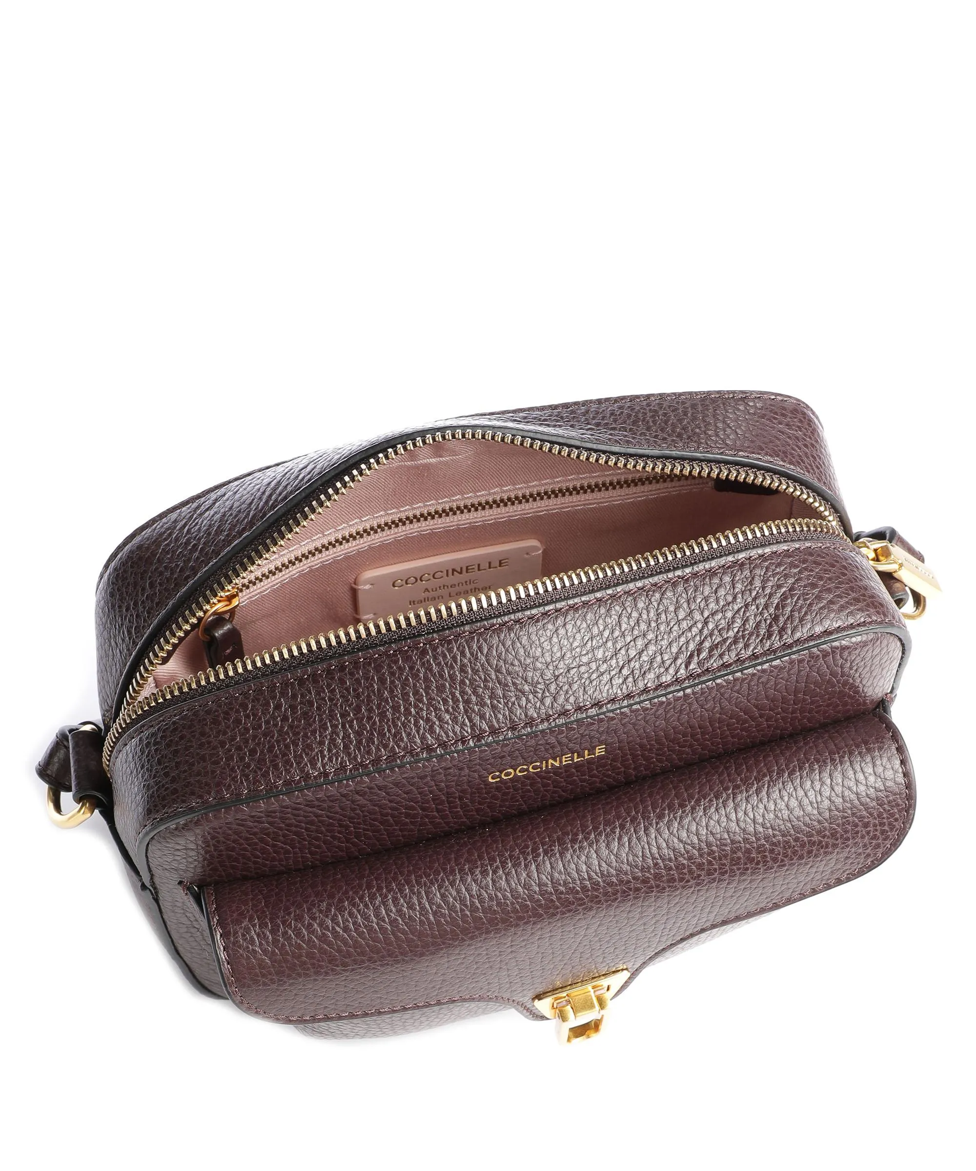  Coccinelle Beat Soft Borsa a tracolla pelle di vacchetta grana mogano  