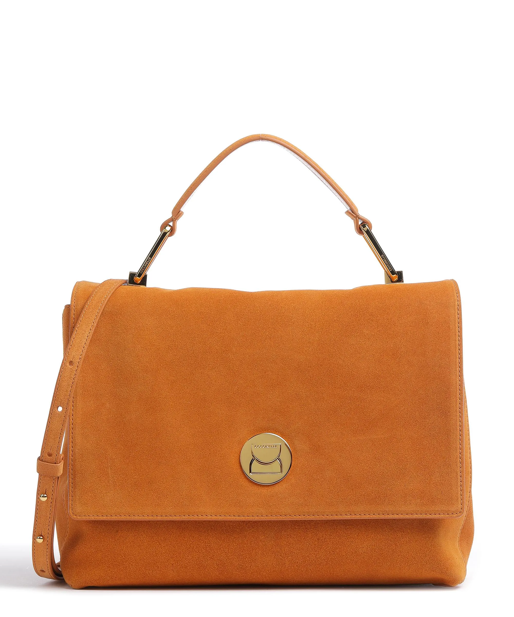  Coccinelle Liya Suede Borsa a mano pelle ruvida arancio  