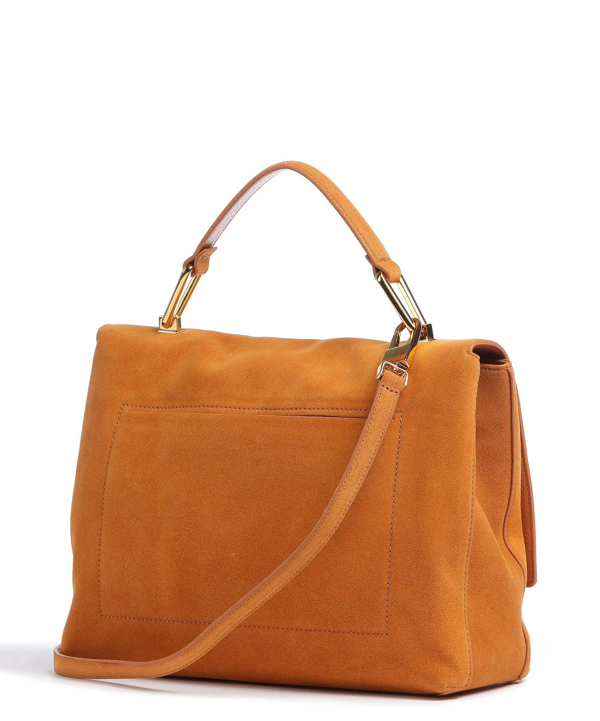 Coccinelle Liya Suede Borsa a mano pelle ruvida arancio  