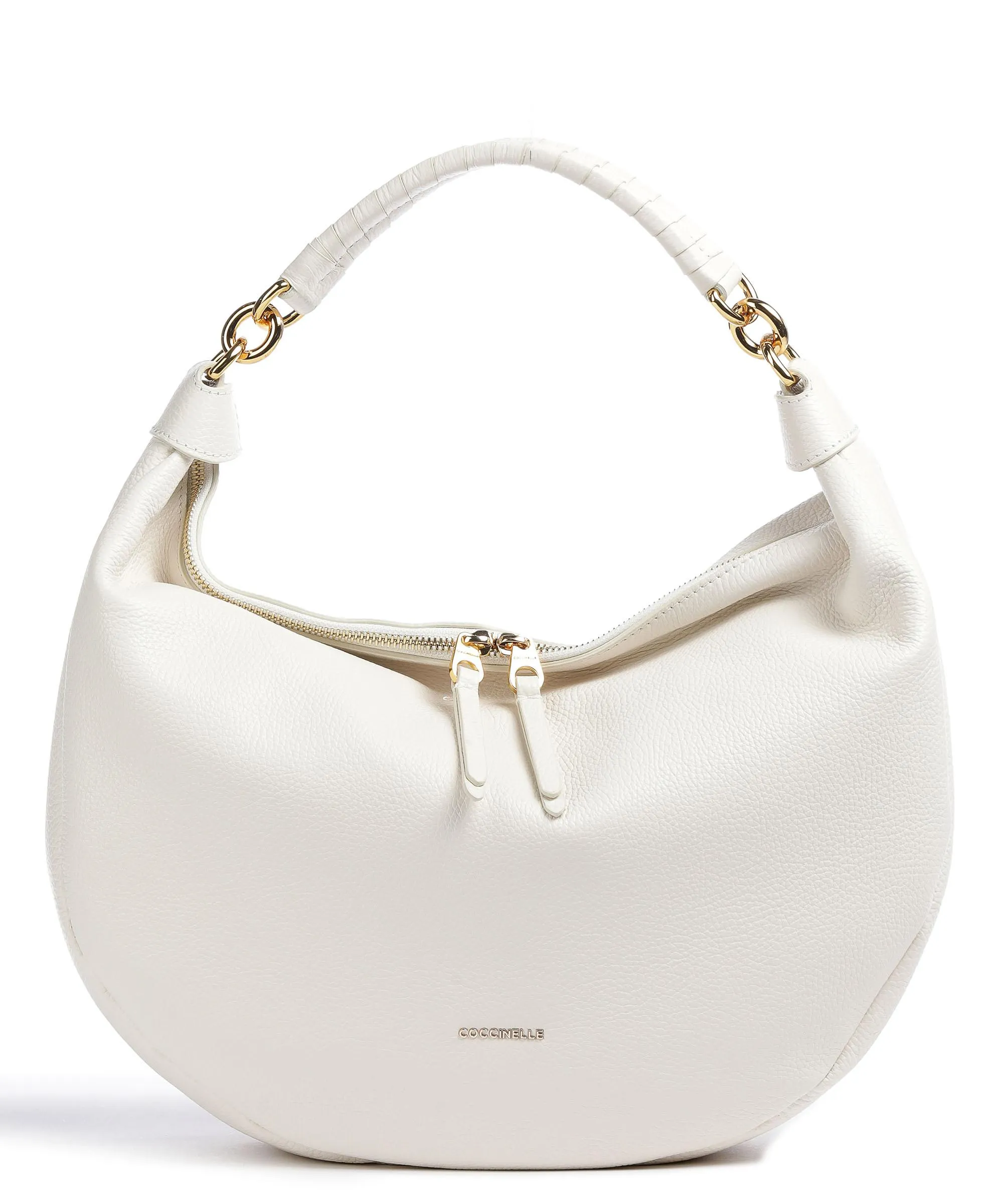 Coccinelle Maelody Borsa hobo pelle granulata bianco  