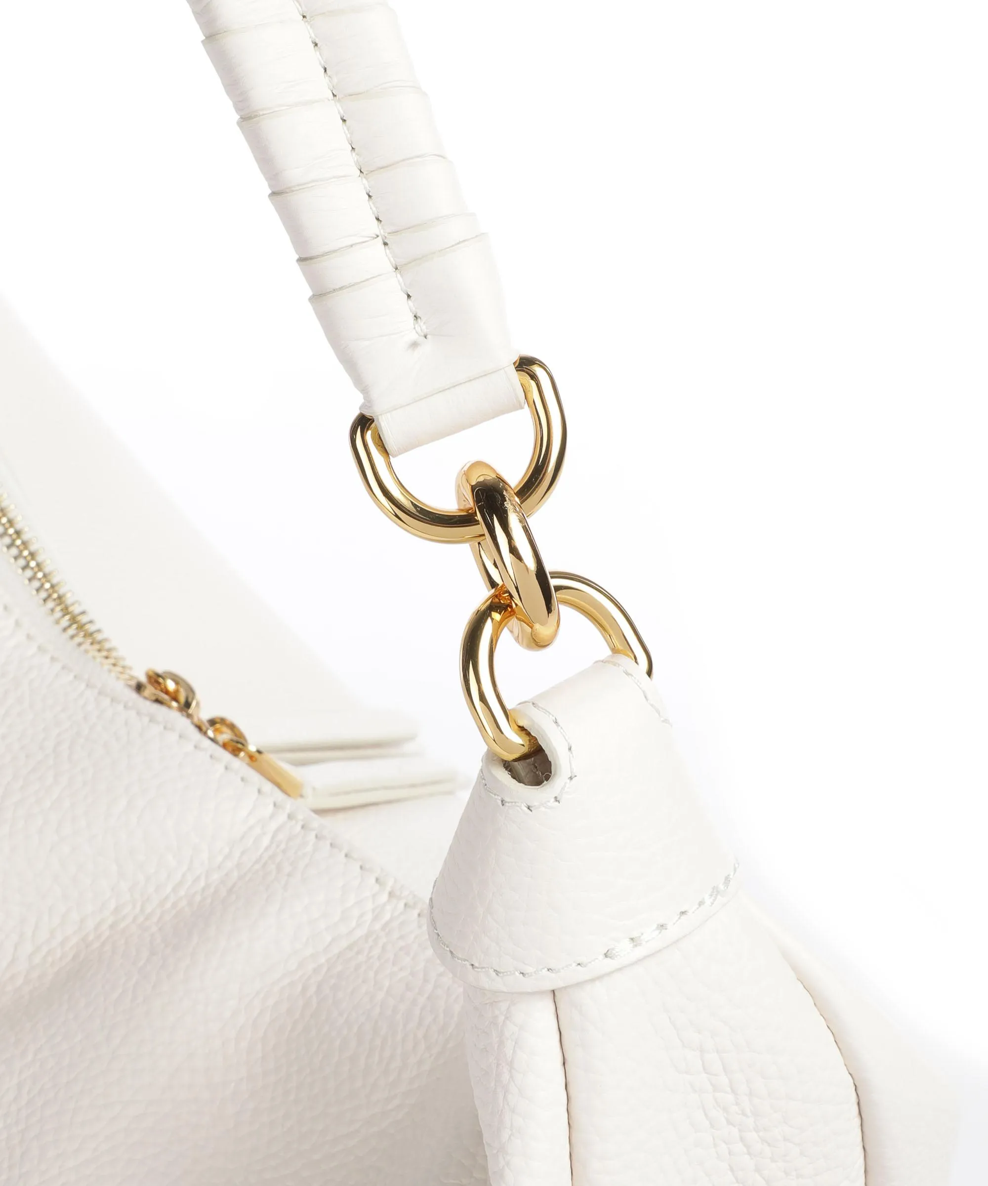  Coccinelle Maelody Borsa hobo pelle granulata bianco  