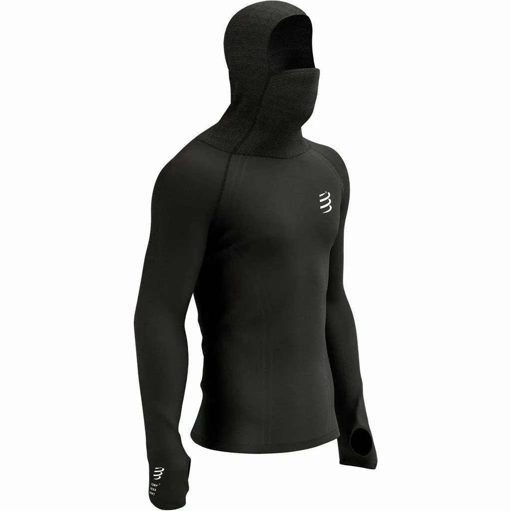 Compressport 3D Thermo Ultralight Racing Hoodie Black - Felpa Traspirante