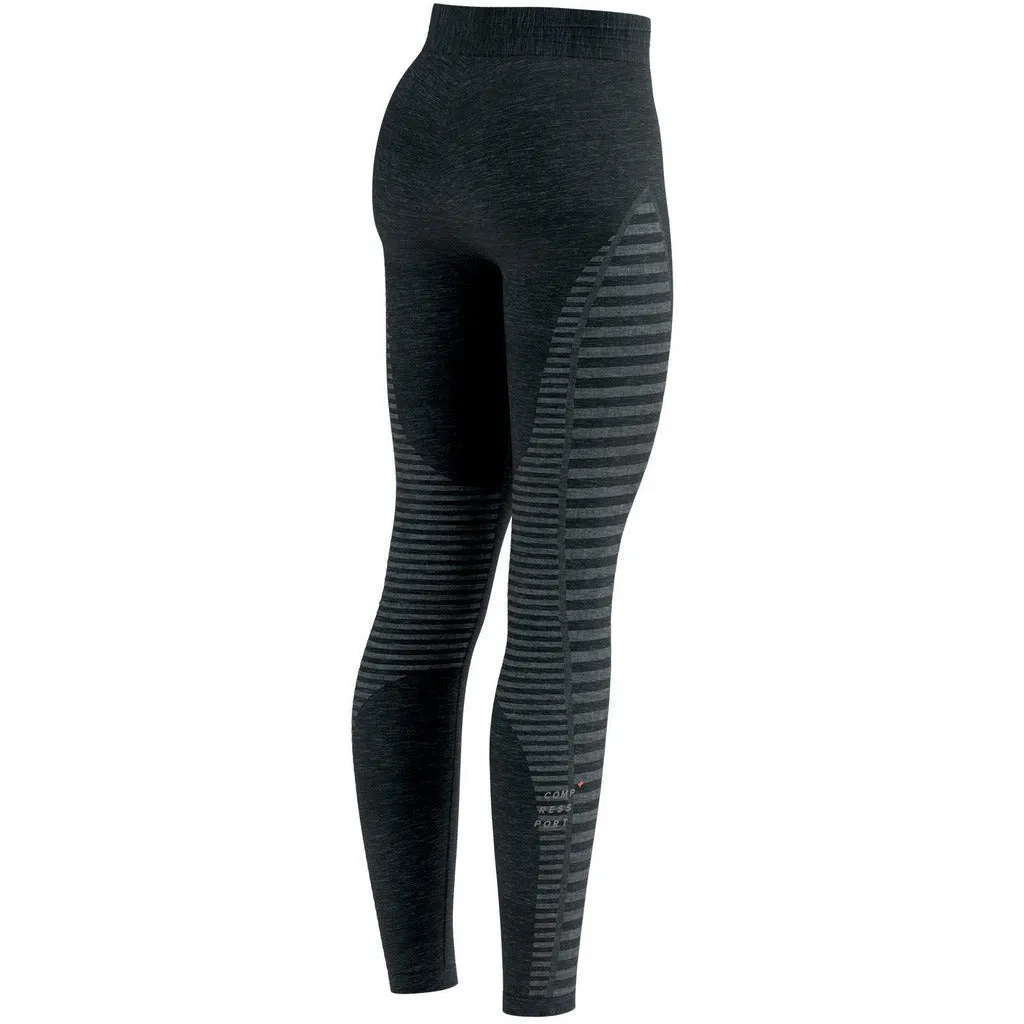 Compressport Winter Run Legging Black - Pantaloni Running Donna