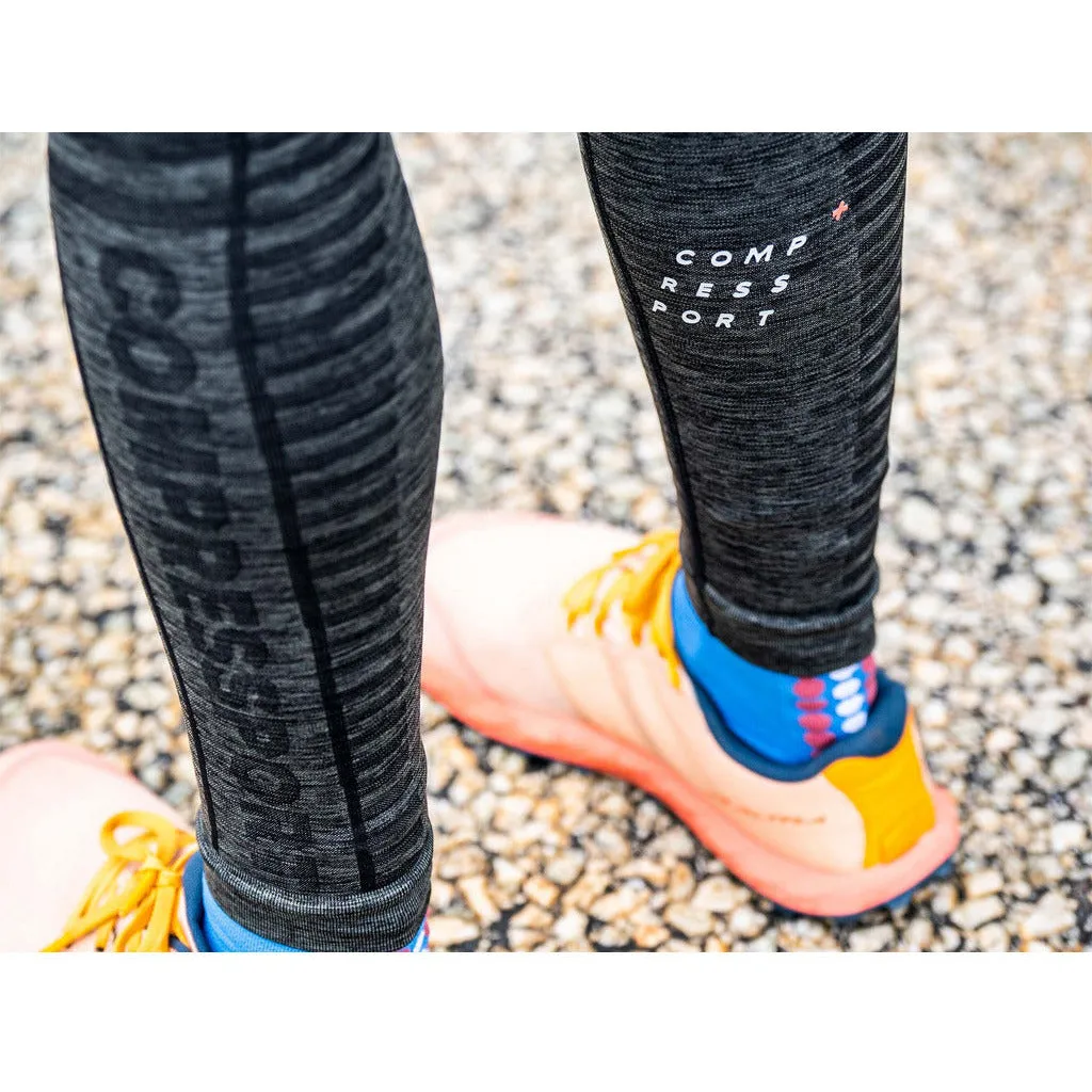Compressport Winter Run Legging Black - Pantaloni Running Donna
