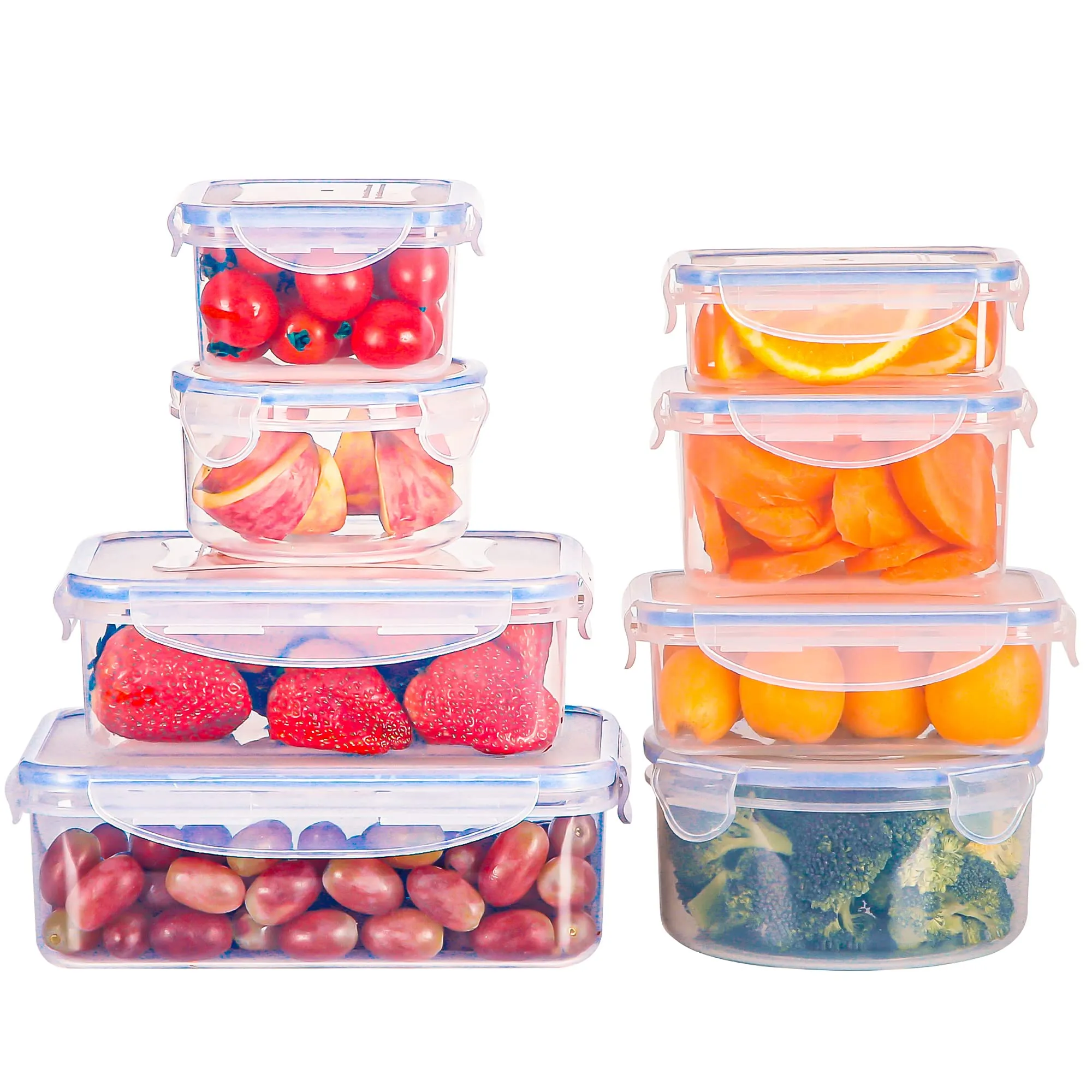 Contenitori Ermetici per Alimenti [8 Pezzi], Contenitori di Plastica Riutilizzabili, Senza BPA Contenitori Alimenti, 100% a Prov
