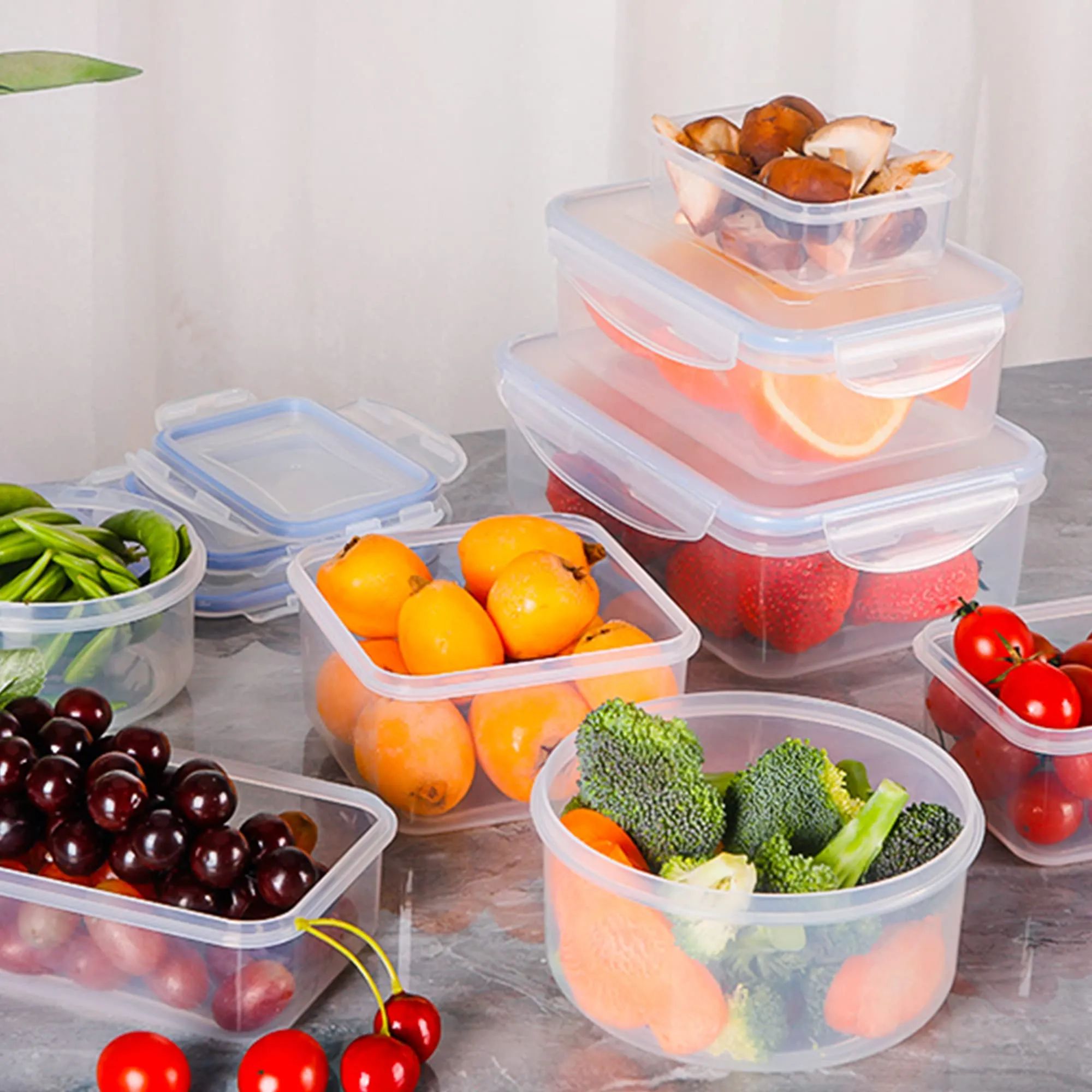 Contenitori Ermetici per Alimenti [8 Pezzi], Contenitori di Plastica Riutilizzabili, Senza BPA Contenitori Alimenti, 100% a Prov