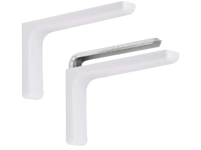 Coppia reggimensole in acciaio con cover bianca e tasselli mm 240x140x35