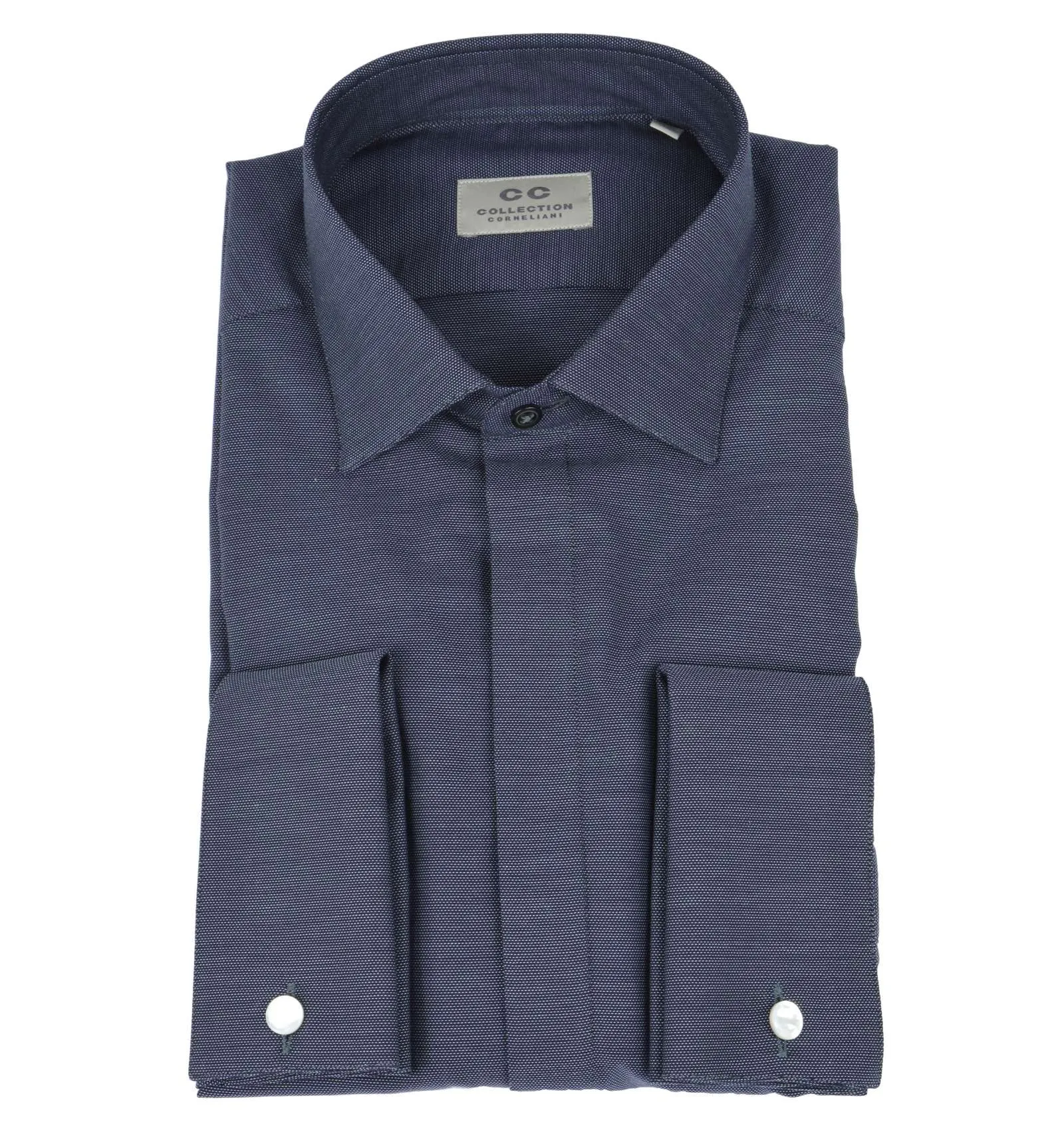 CORNELIANI COLLECTION uomo camicia gemelli blu 61 61118/01 U5 EX15 3