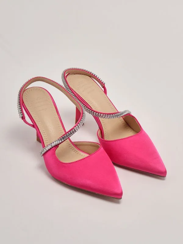 Decollete donna Twentyfourhaitch in raso Fucsia