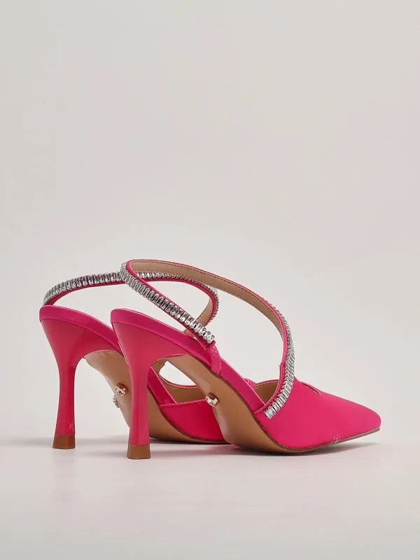 Decollete donna Twentyfourhaitch in raso Fucsia
