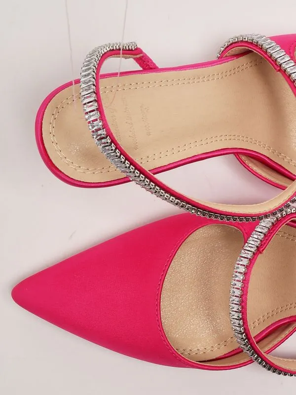Decollete donna Twentyfourhaitch in raso Fucsia