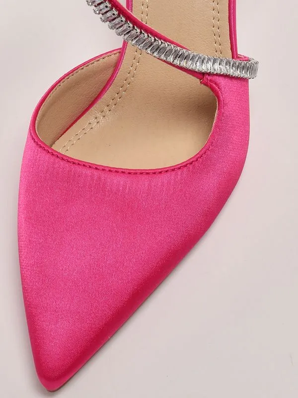 Decollete donna Twentyfourhaitch in raso Fucsia