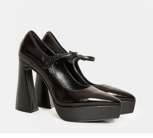 DECOLLETE' PELLE LUCIDA PLATFORM