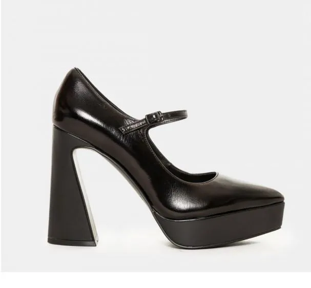 DECOLLETE' PELLE LUCIDA PLATFORM