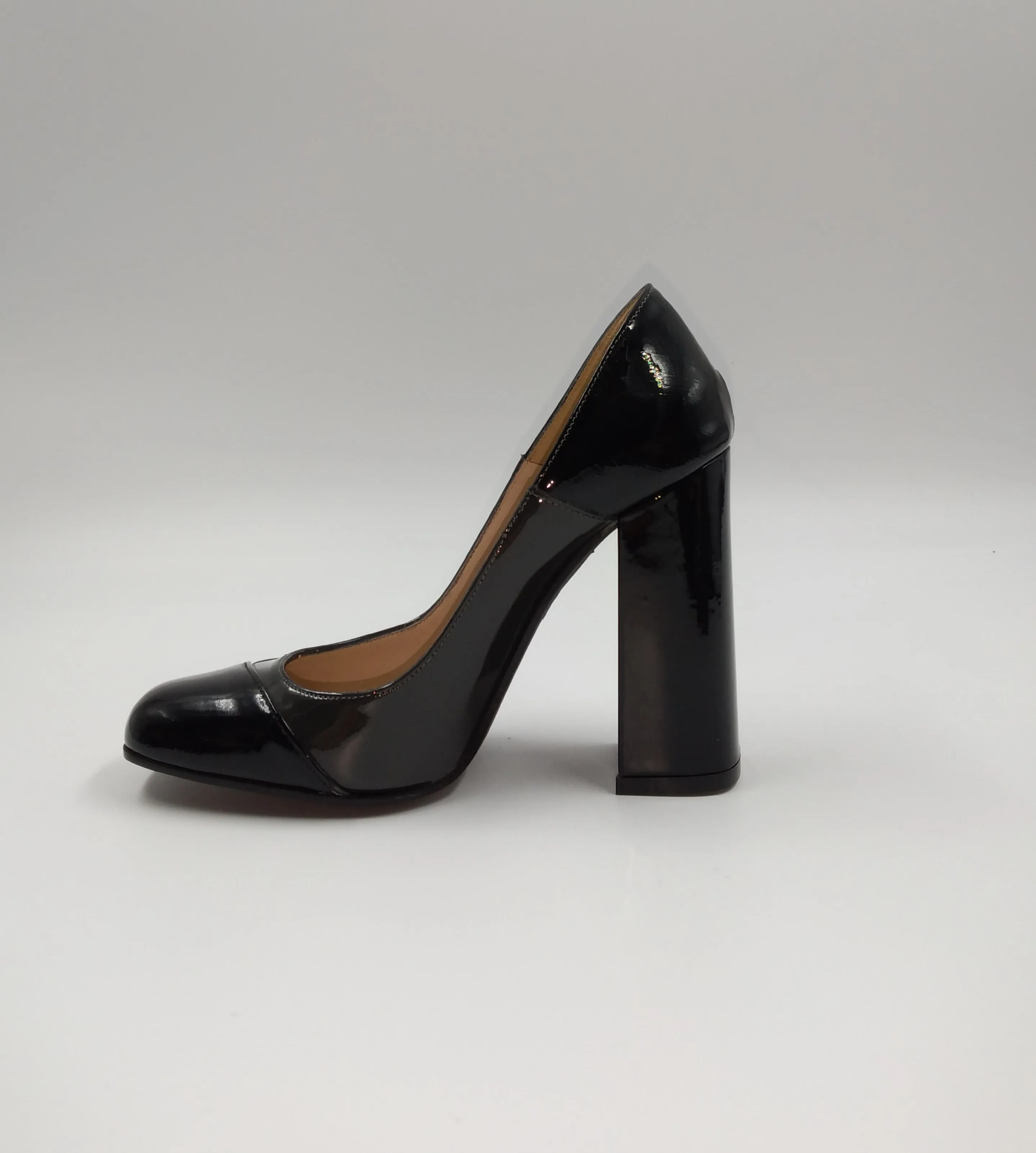 DECOLLETE PELLE VERNICE TRICOLOR STRISCIA BORDEAUX
