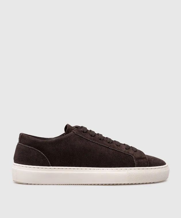 Doucal's Sneakers in camoscio marrone con catena monil DD8727ALEXUF252