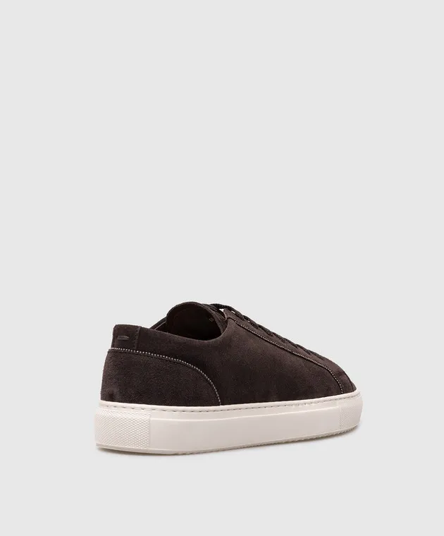 Doucal's Sneakers in camoscio marrone con catena monil DD8727ALEXUF252