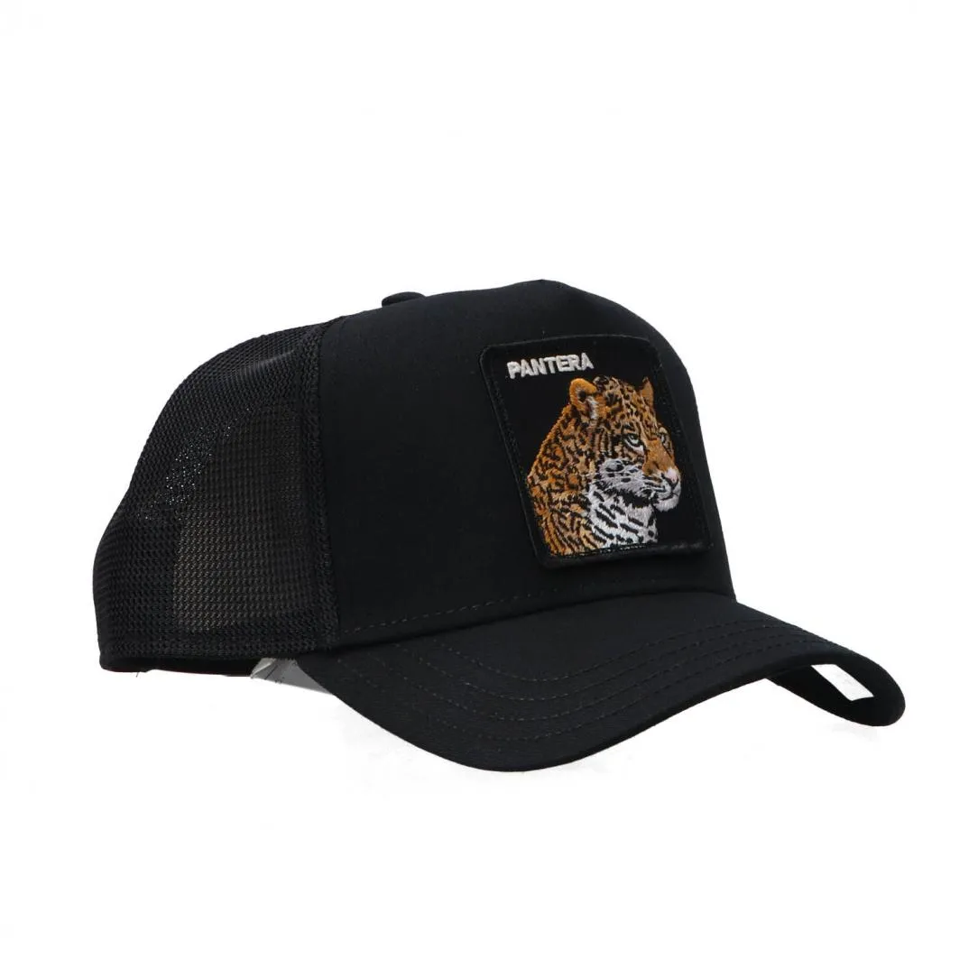 DROP CANVAS ANIMAL CAP Nero Pantera