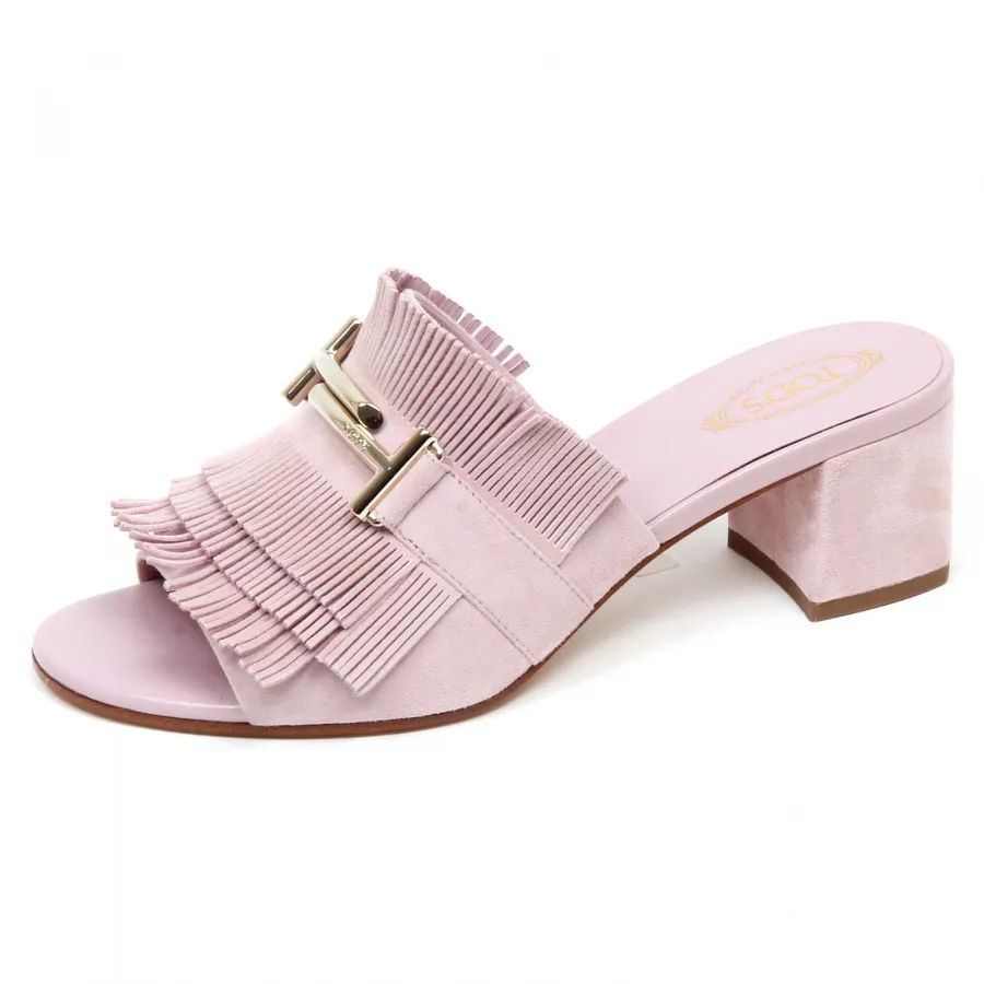 F0442 sandalo donna light pink TOD’S scarpe suede shoe sandal woman