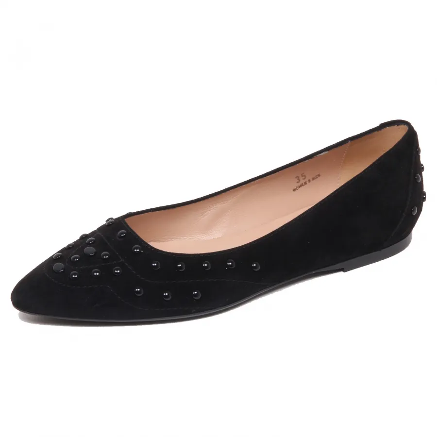 F6374 ballerina donna black TOD’S scarpe gommini verniciati shoe woman