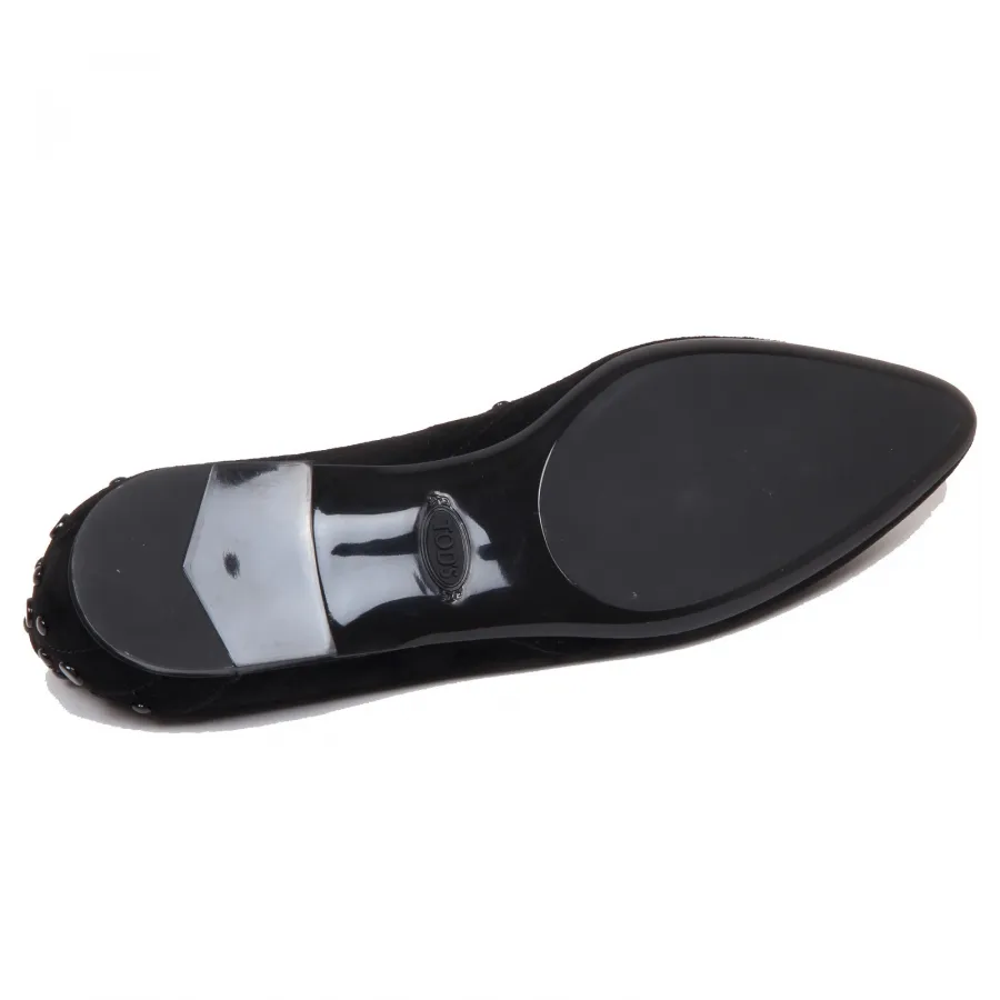 F6374 ballerina donna black TOD’S scarpe gommini verniciati shoe woman