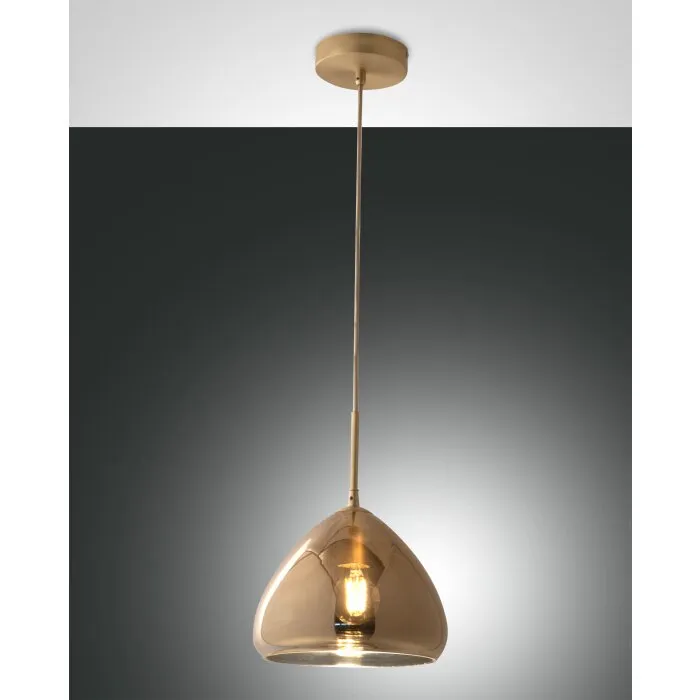 Fabas Luce Glow Lampada a Sospensione Ottone, 1-Luce