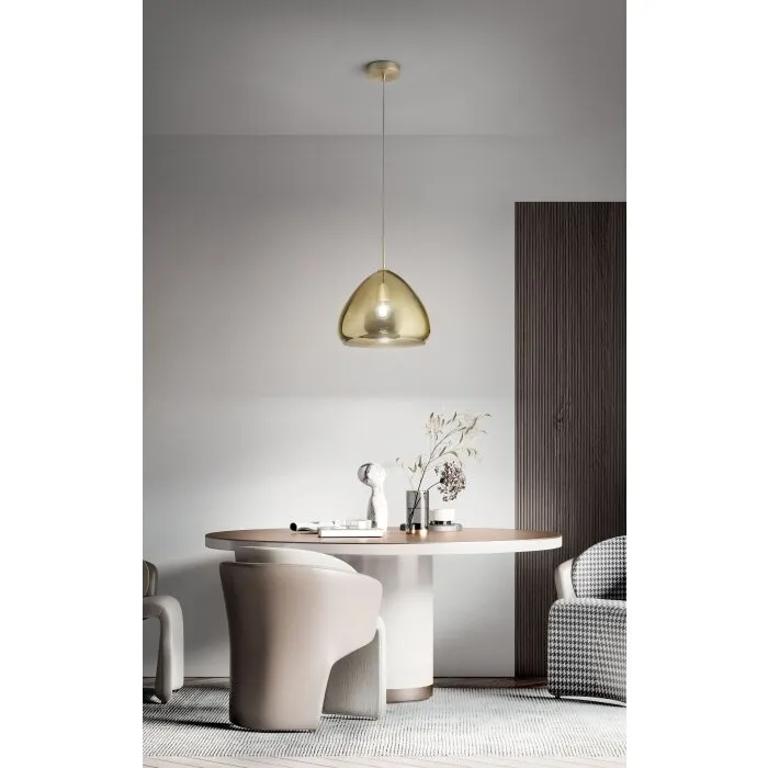 Fabas Luce Glow Lampada a Sospensione Ottone, 1-Luce