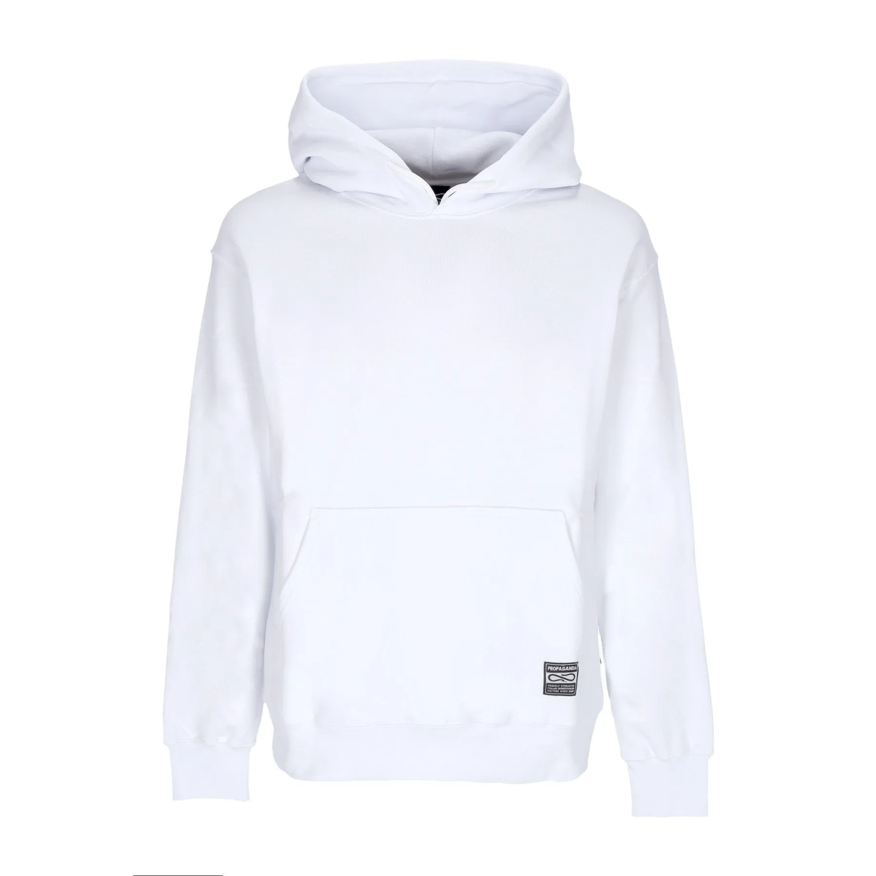 Felpa Cappuccio Uomo Logo Label Hoodie White