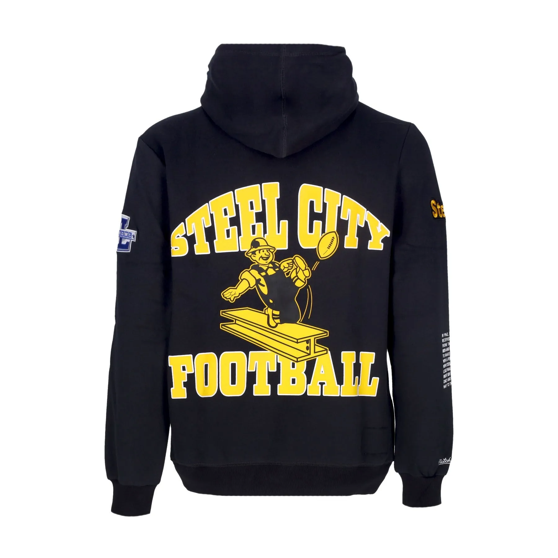 Felpa Cappuccio Uomo Nfl Team Origins Fleece Hoodie Pitste Black