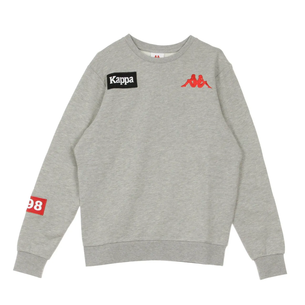 Felpa Girocollo Uomo Authentic La Bazya Medium Grey Melange/red/black