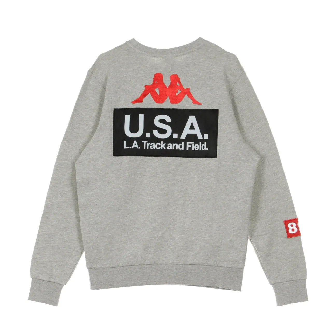 Felpa Girocollo Uomo Authentic La Bazya Medium Grey Melange/red/black