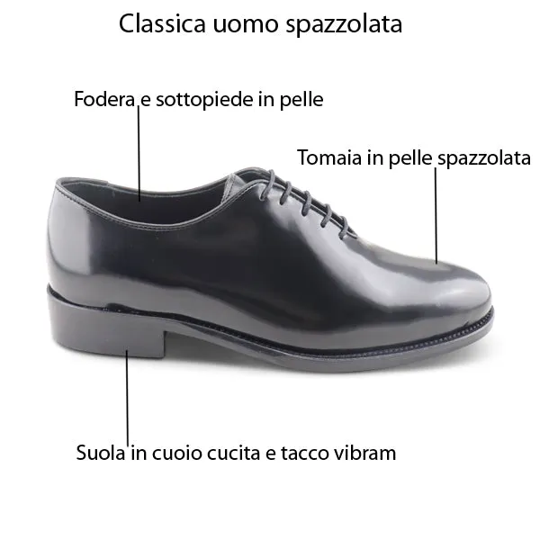 Francesine nere in pelle abrasivata