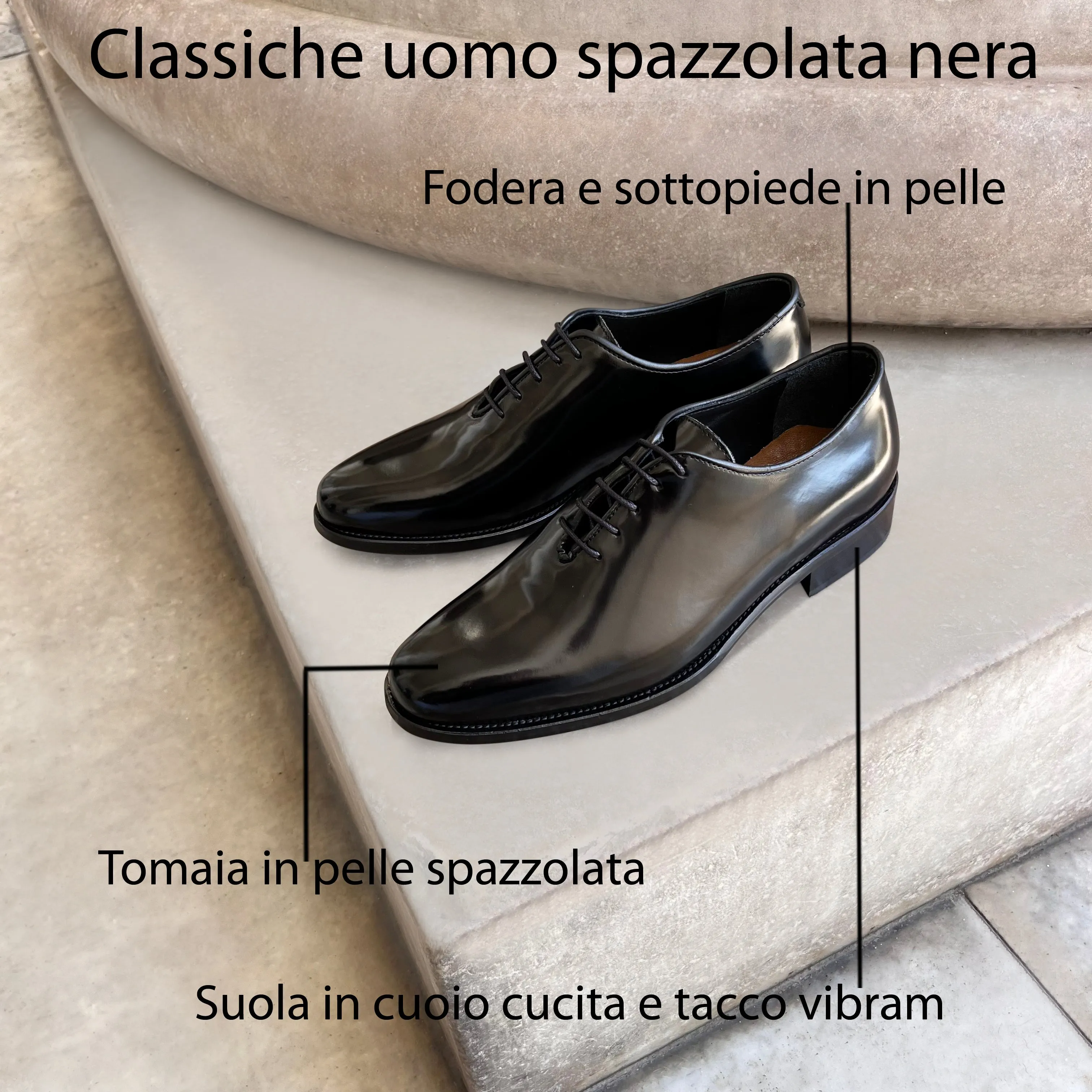 Francesine nere in pelle abrasivata