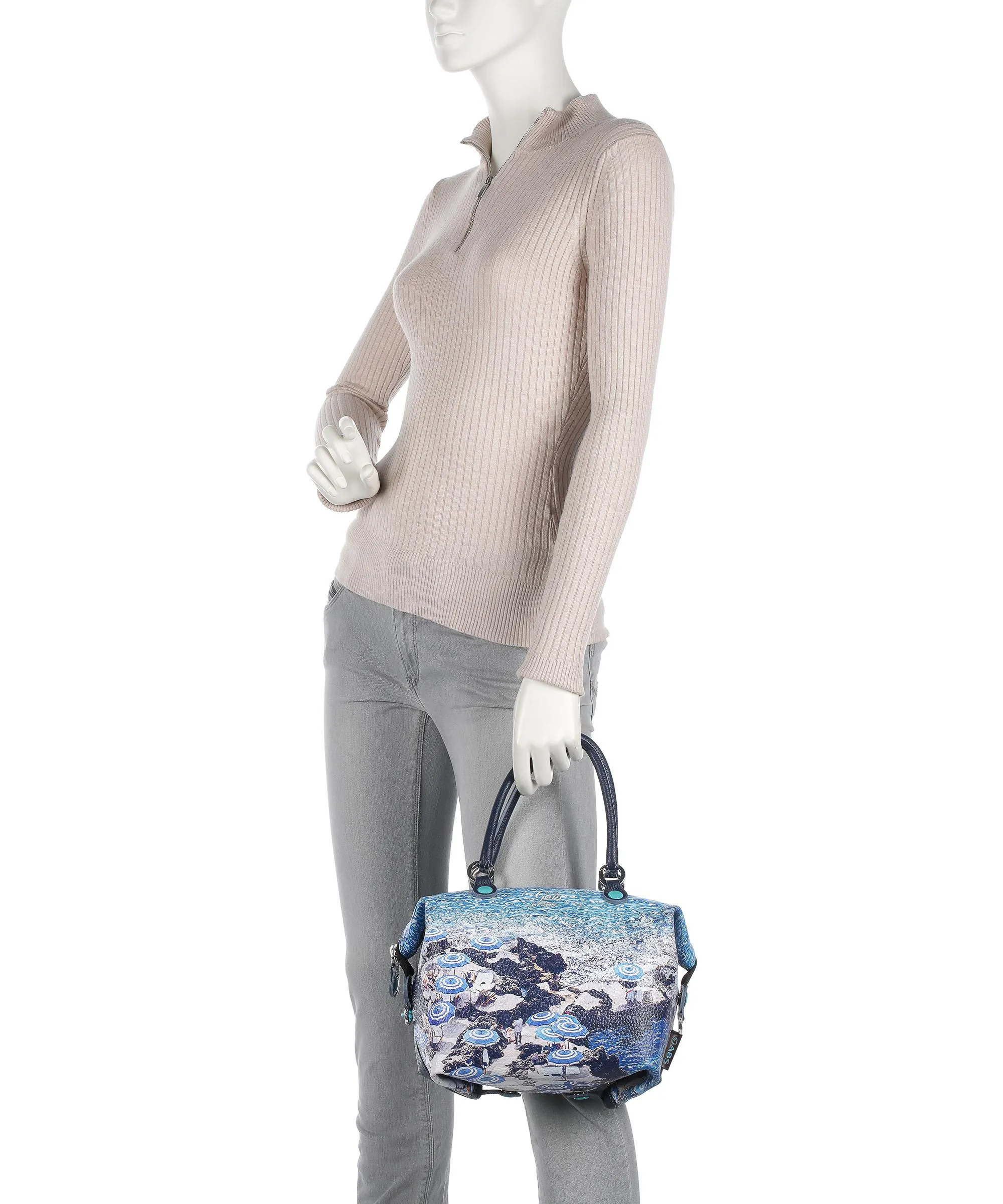  Gabs Trip G3 Plus Holiday Borsa a mano pelle di vitello grana bianco  