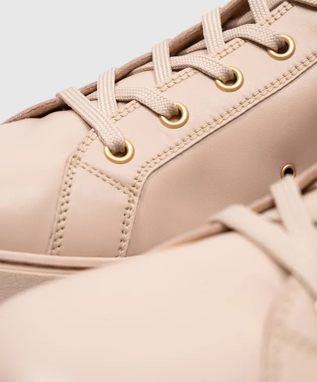 Gianvito Rossi Martis Sneaker alta in pelle beige S73300W1MOU