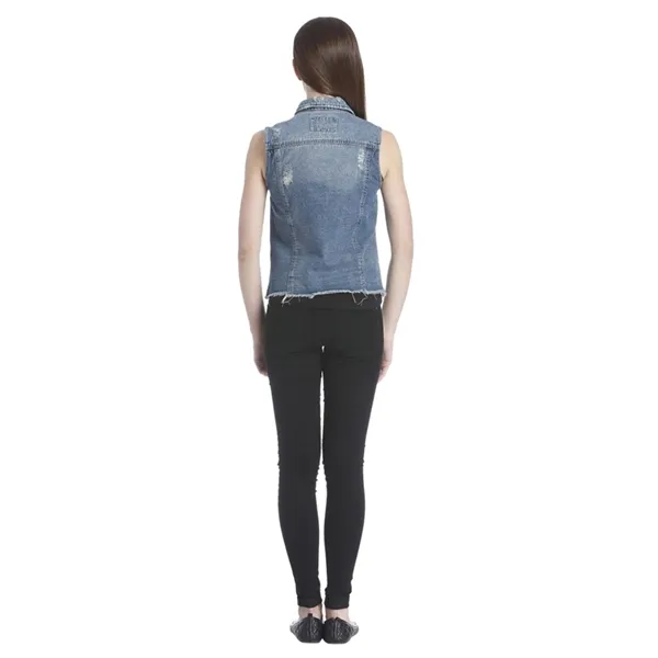 Gilet in jeans con strappi Ria Only