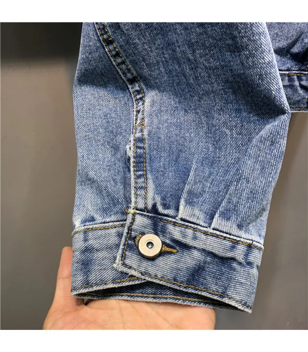 Giubbino reverse pearl denim