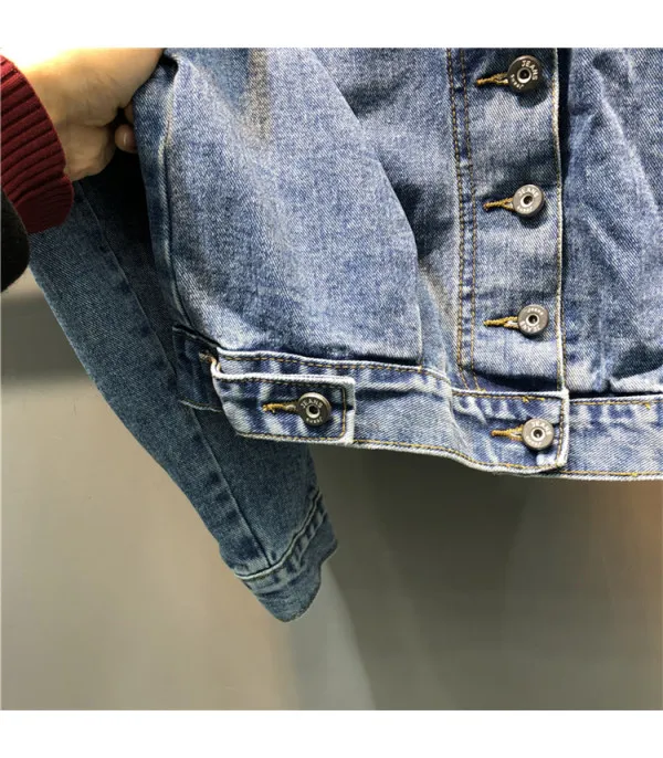 Giubbino reverse pearl denim