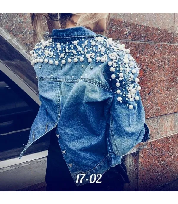 Giubbino reverse pearl denim