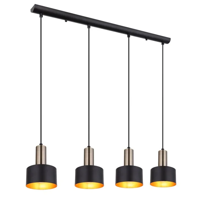 Globo SWINNI Lampadario a sospensione LED Ottone, Nero, 4-Luci