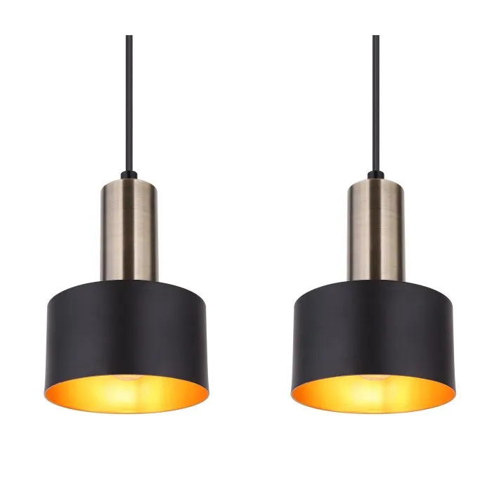 Globo SWINNI Lampadario a sospensione LED Ottone, Nero, 4-Luci