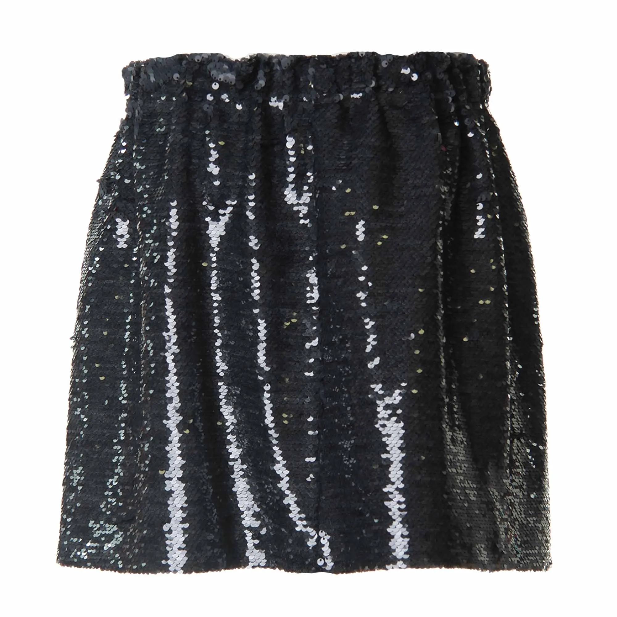 Gonna Bambina Grigia Con Paillettes Camoufflage