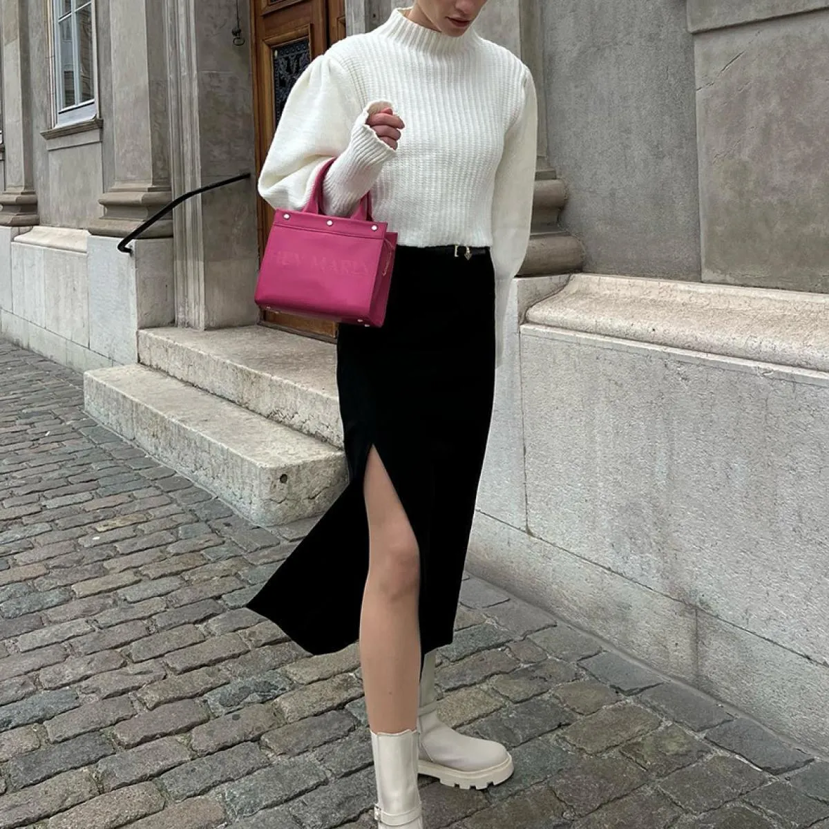 Gonne da ufficio nere aderenti Clacive per donna Gonne midi a vita alta sottili alla moda Gonna classica elegante Abbigliamento
