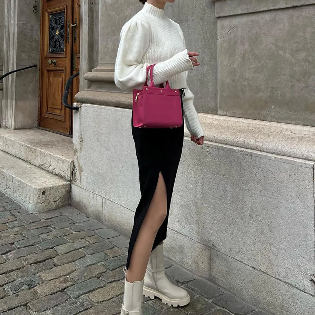 Gonne da ufficio nere aderenti Clacive per donna Gonne midi a vita alta sottili alla moda Gonna classica elegante Abbigliamento