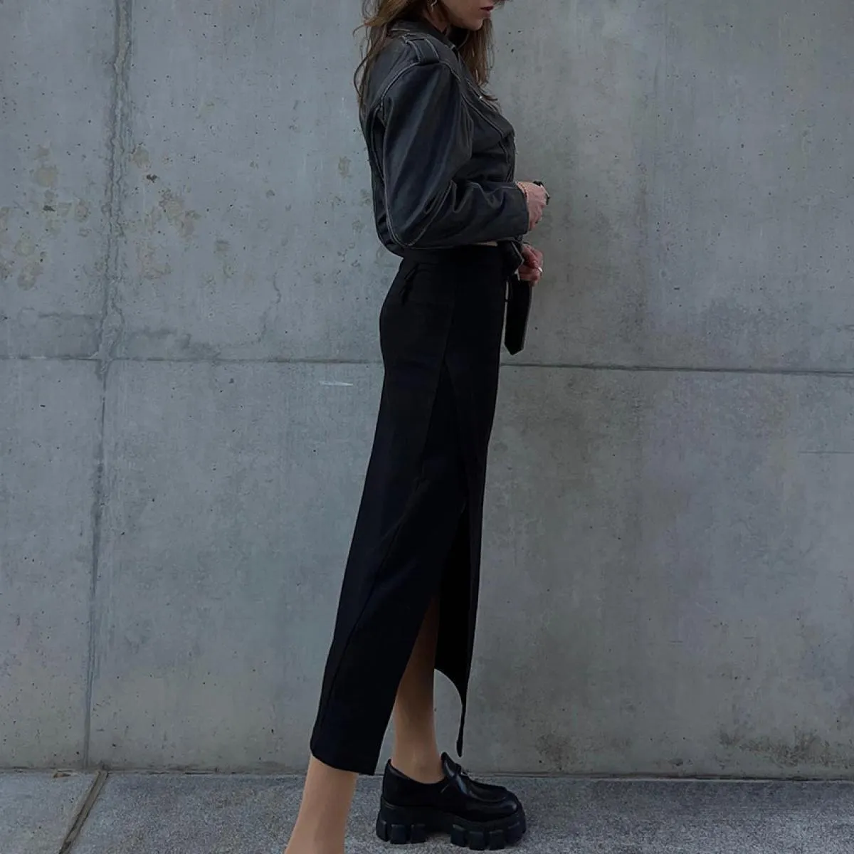 Gonne da ufficio nere aderenti Clacive per donna Gonne midi a vita alta sottili alla moda Gonna classica elegante Abbigliamento