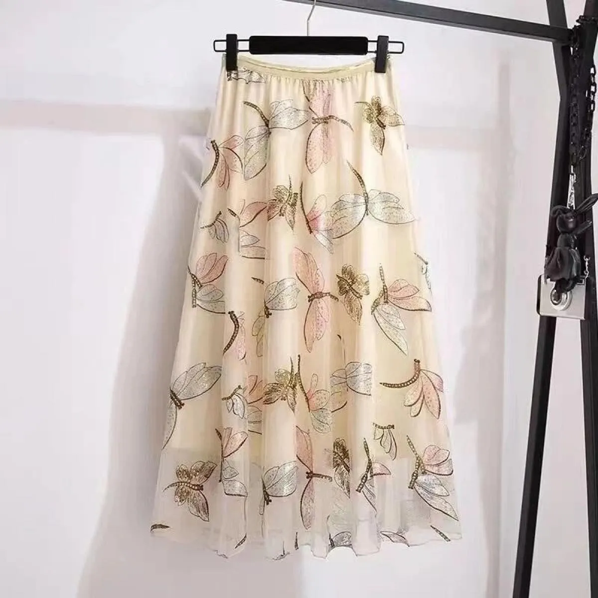 Gonne per donna Primavera Estate Vintage  Streetwear Midi Maxi gonna in tulle Autunno a vita alta Moda Harajuku Sci lungo