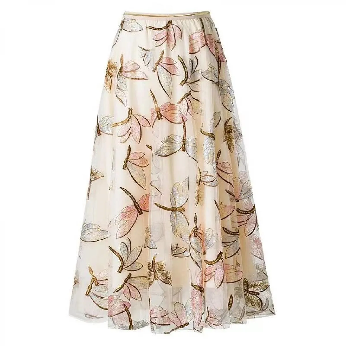Gonne per donna Primavera Estate Vintage  Streetwear Midi Maxi gonna in tulle Autunno a vita alta Moda Harajuku Sci lungo