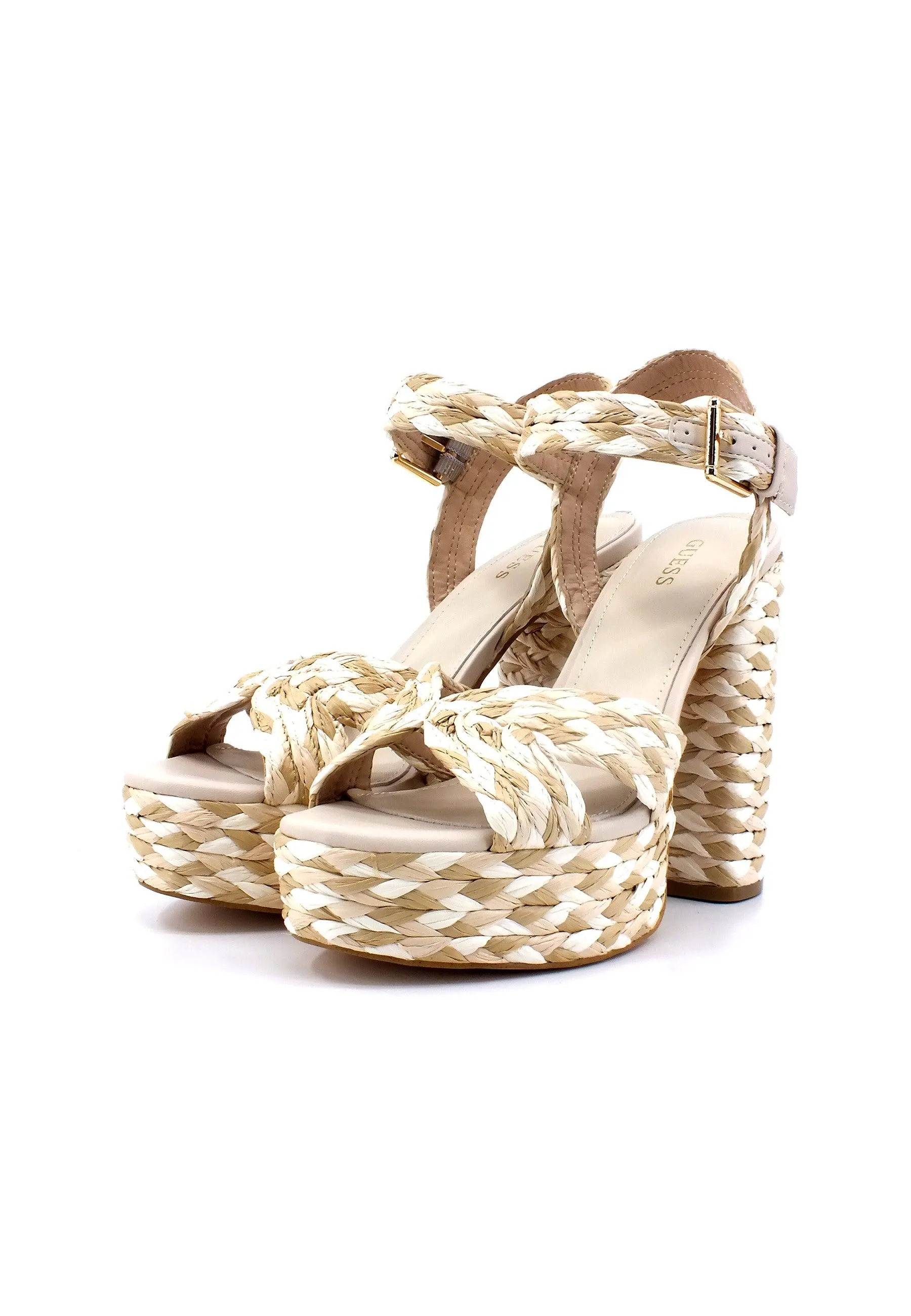 GUESS Sandalo Tacco Alto Intreccio Donna Tan FL6GBNELE03