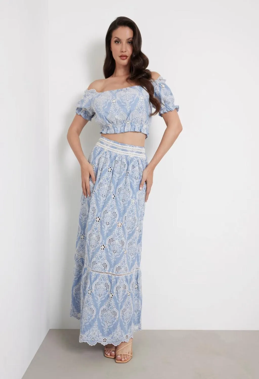 GUESS  top pizzo celeste
