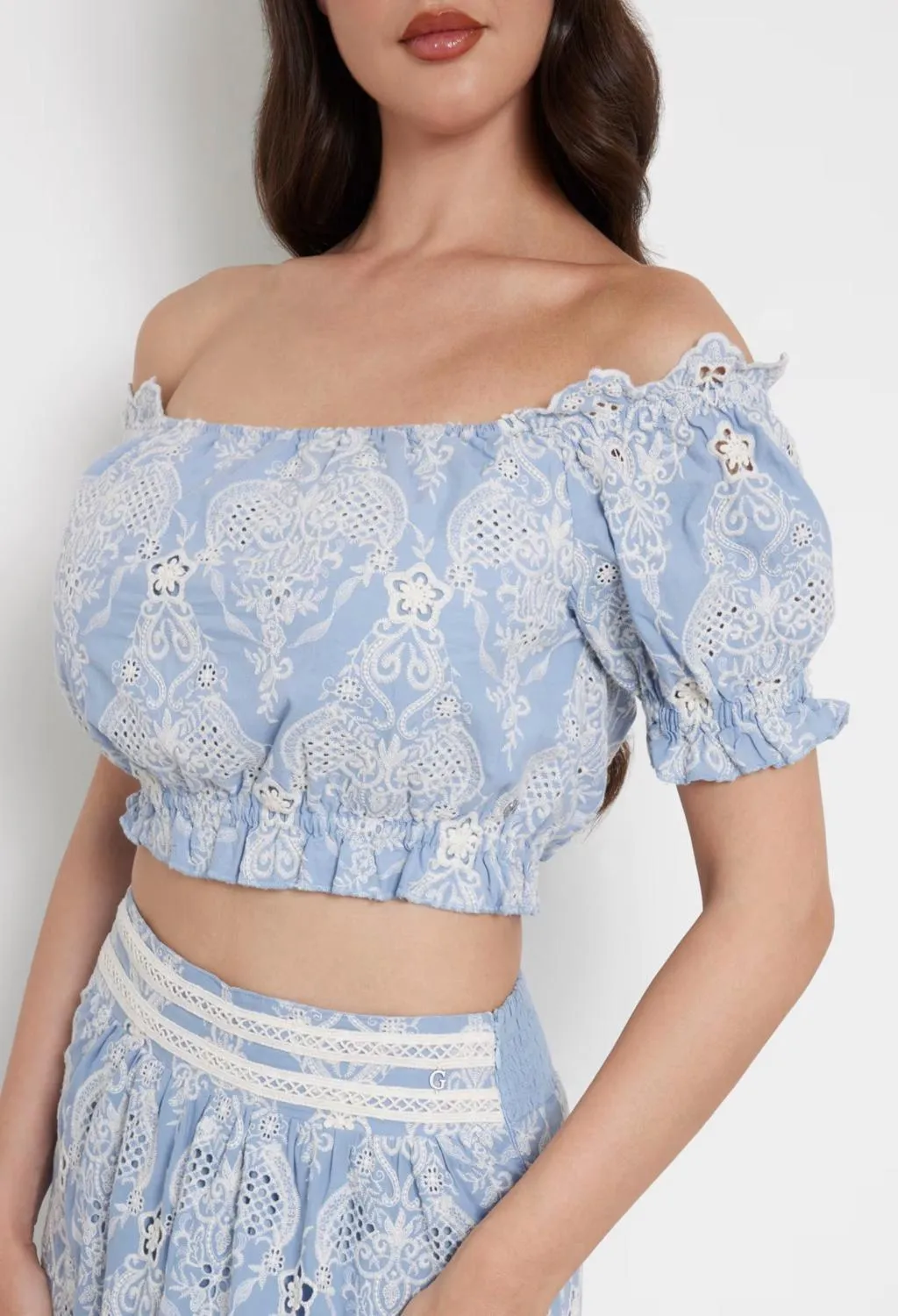 GUESS  top pizzo celeste